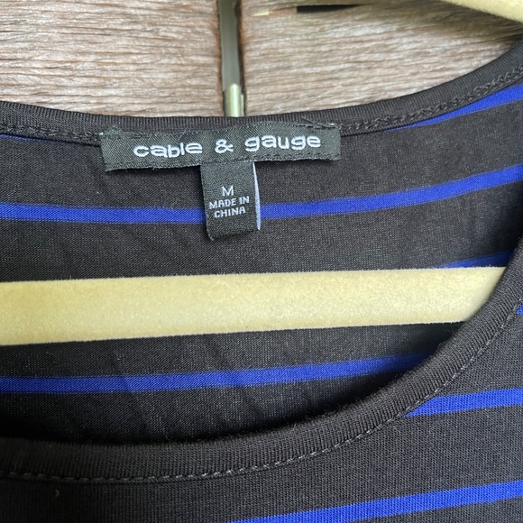 Cable & Gauge Striped Button-Sleeve Top (M) - Picture 4 of 6